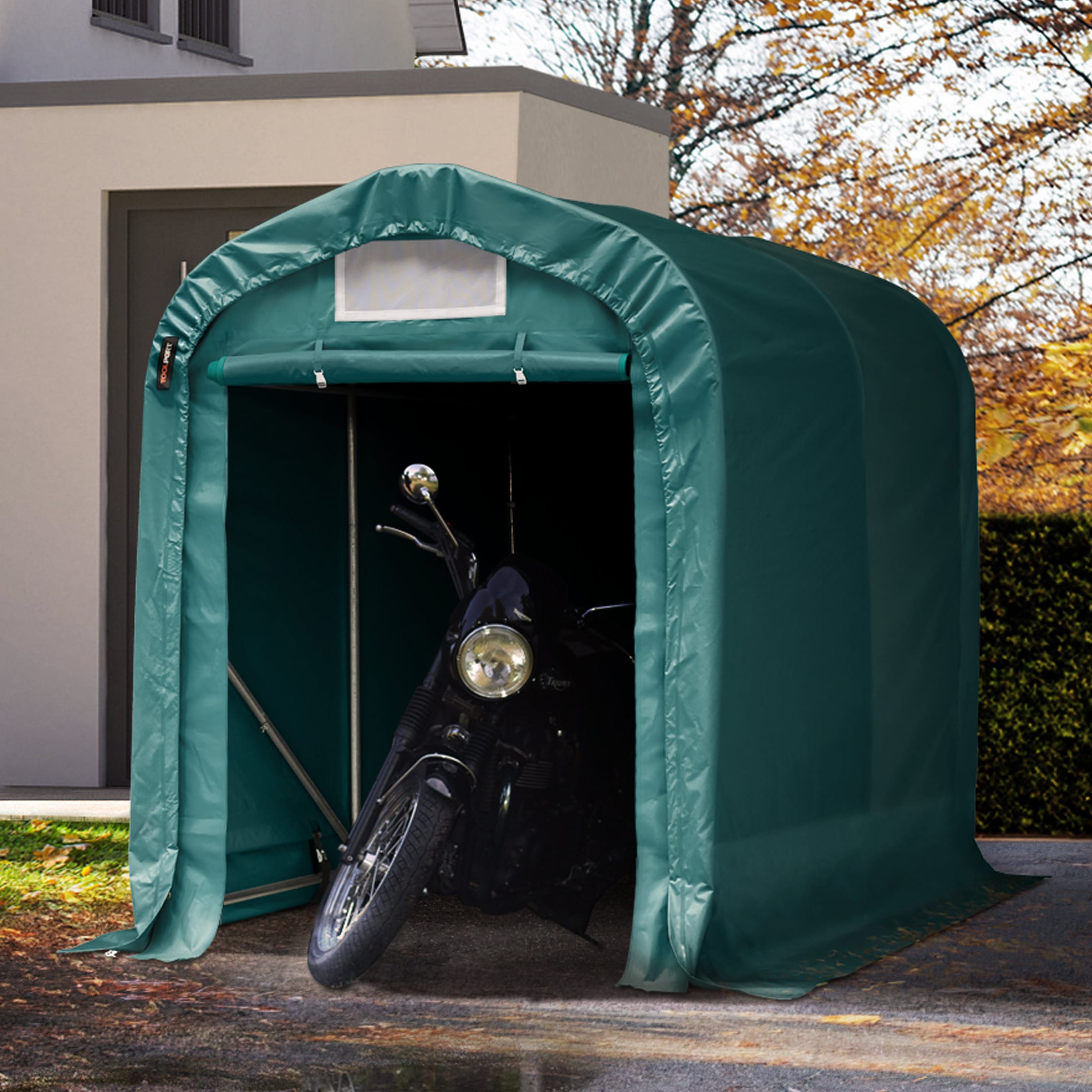 1.6x2.4m Portable Garage dark green PVC 800