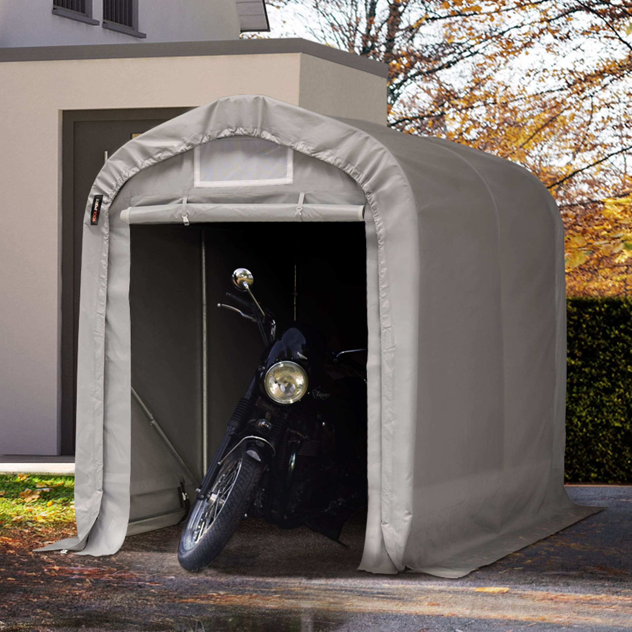 1.6x2.4m Portable Garage grey PVC 800