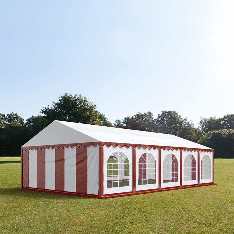 5x10m Tente de réception rouge-blanc PVC 750 Barnum, Chapiteau