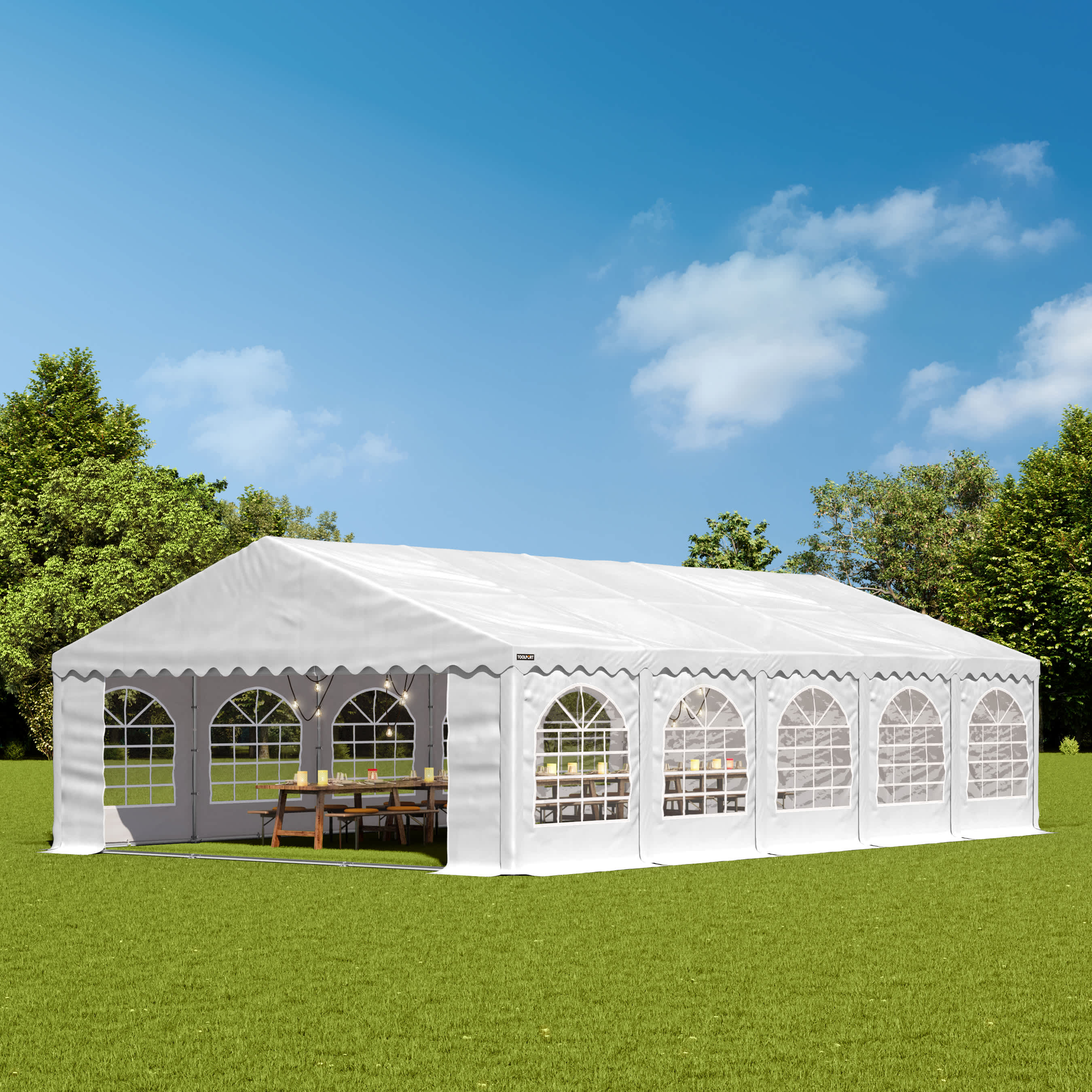 5x10m Marquee white PVC 750 PRO party tent, event shelter