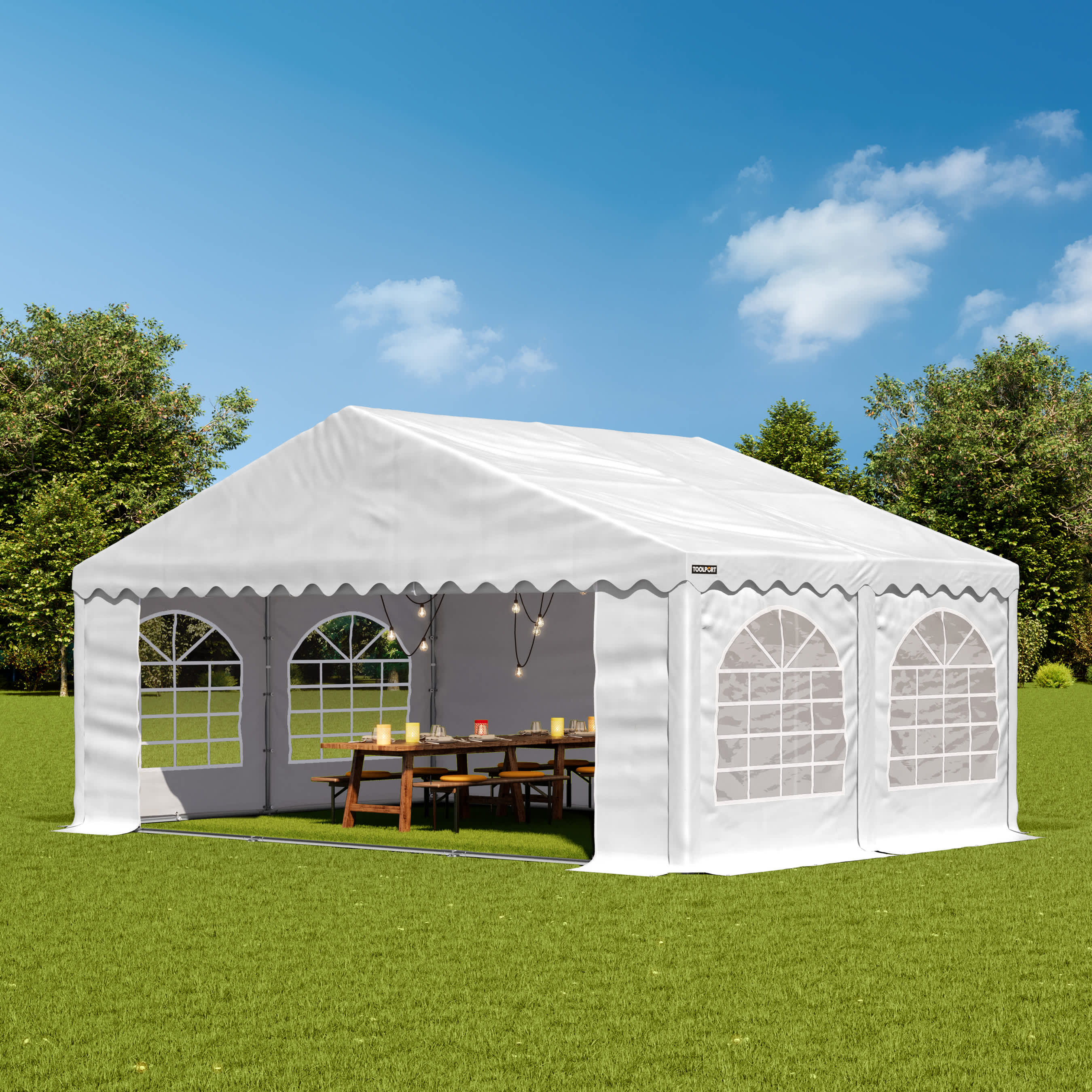 5x4m Marquee white PVC 750 PRO party tent, event shelter