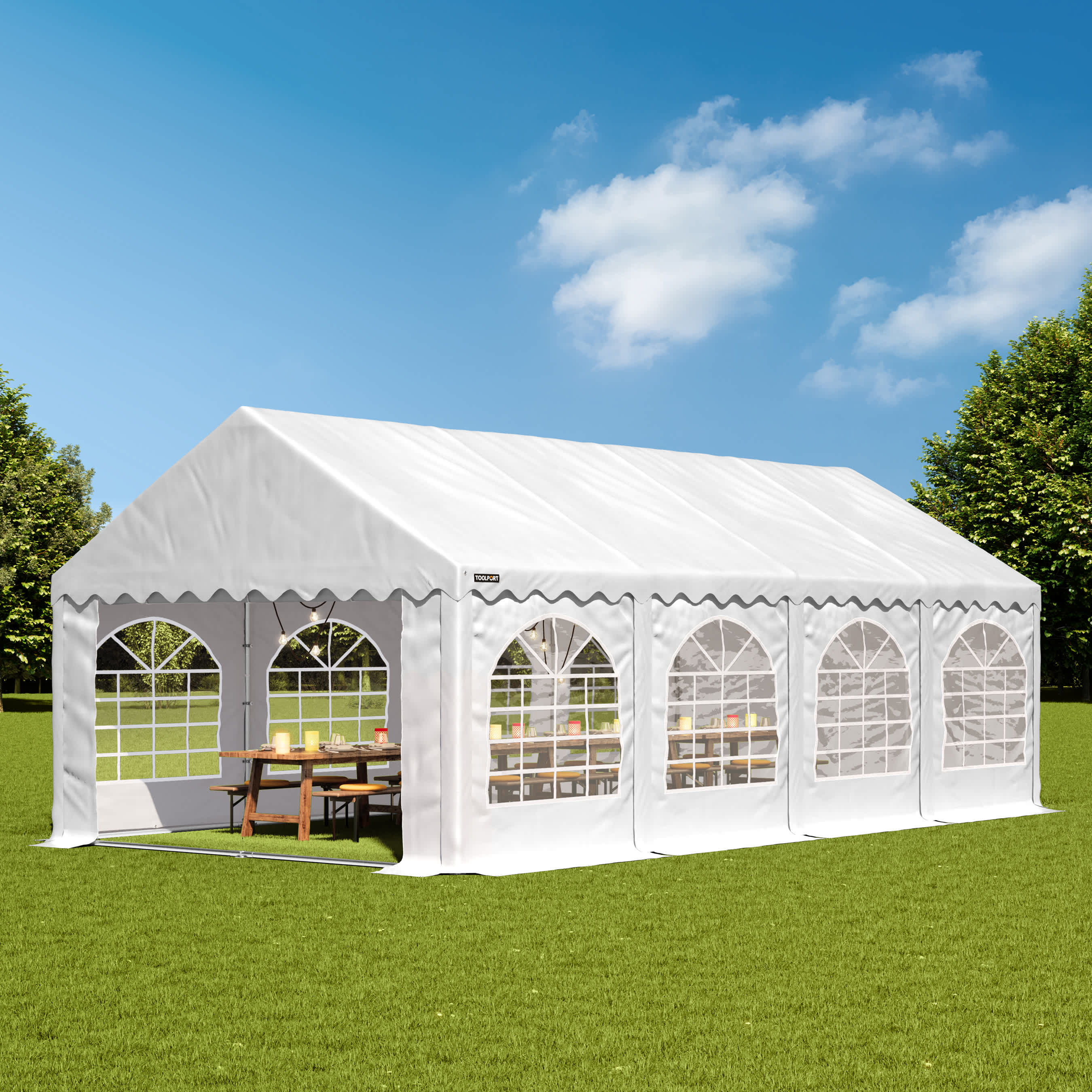 4x8m Marquee white PVC 750 PRO party tent, event shelter