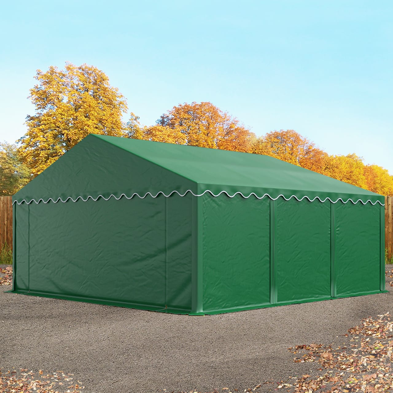 6x6m Storage Tent dark green PVC 750 temporary buildings
