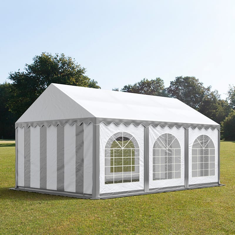 4x6m Tente de réception gris-blanc PVC 750 Barnum, Chapiteau