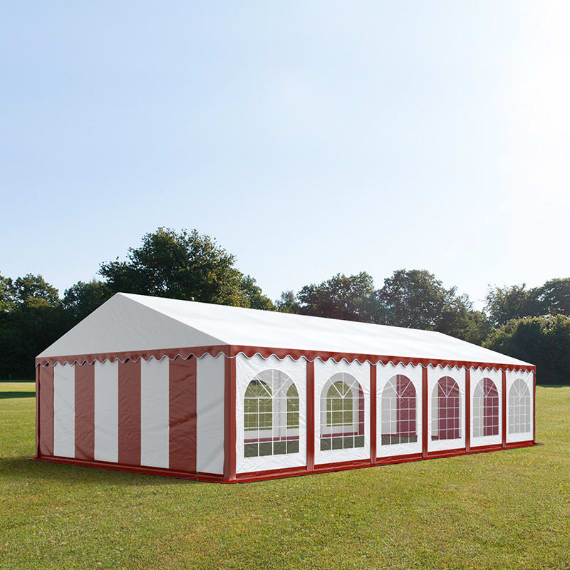 6x12m Tente de réception rouge-blanc PVC 750 Barnum, Chapiteau
