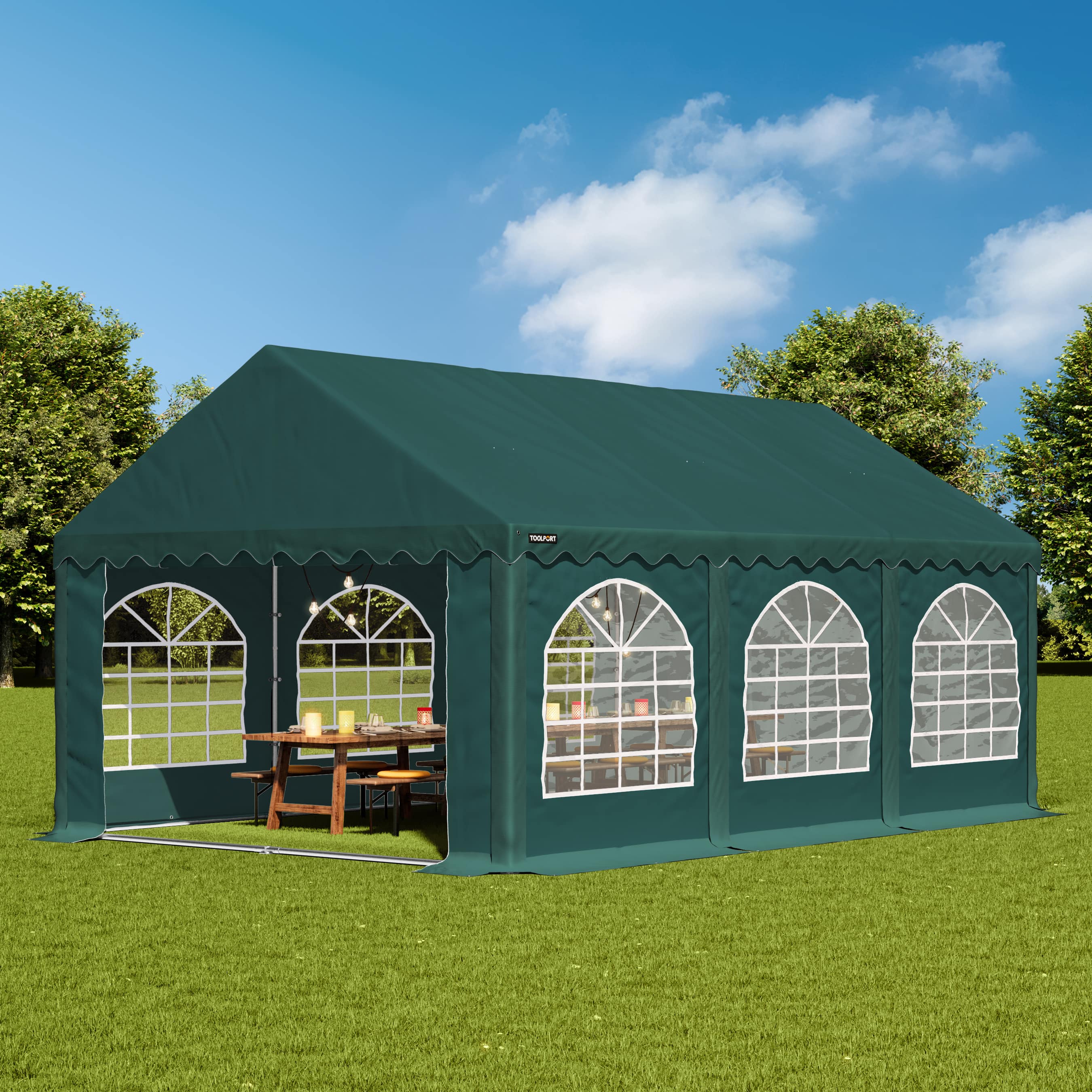3x6m Marquee dark green PVC 750 PRO party tent, event shelter
