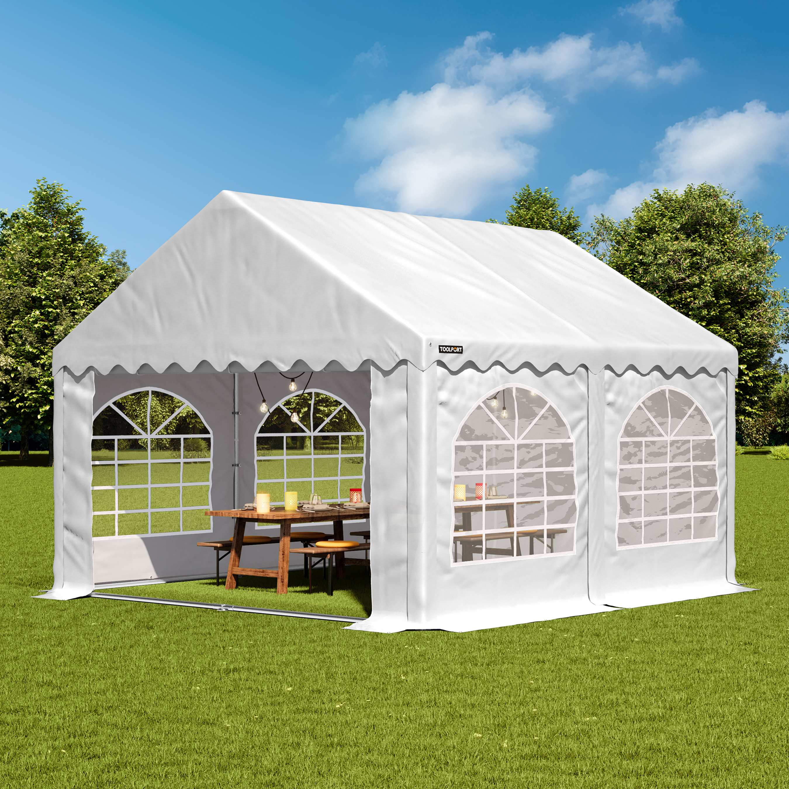 3x4m Marquee white PVC 750 PRO party tent, event shelter