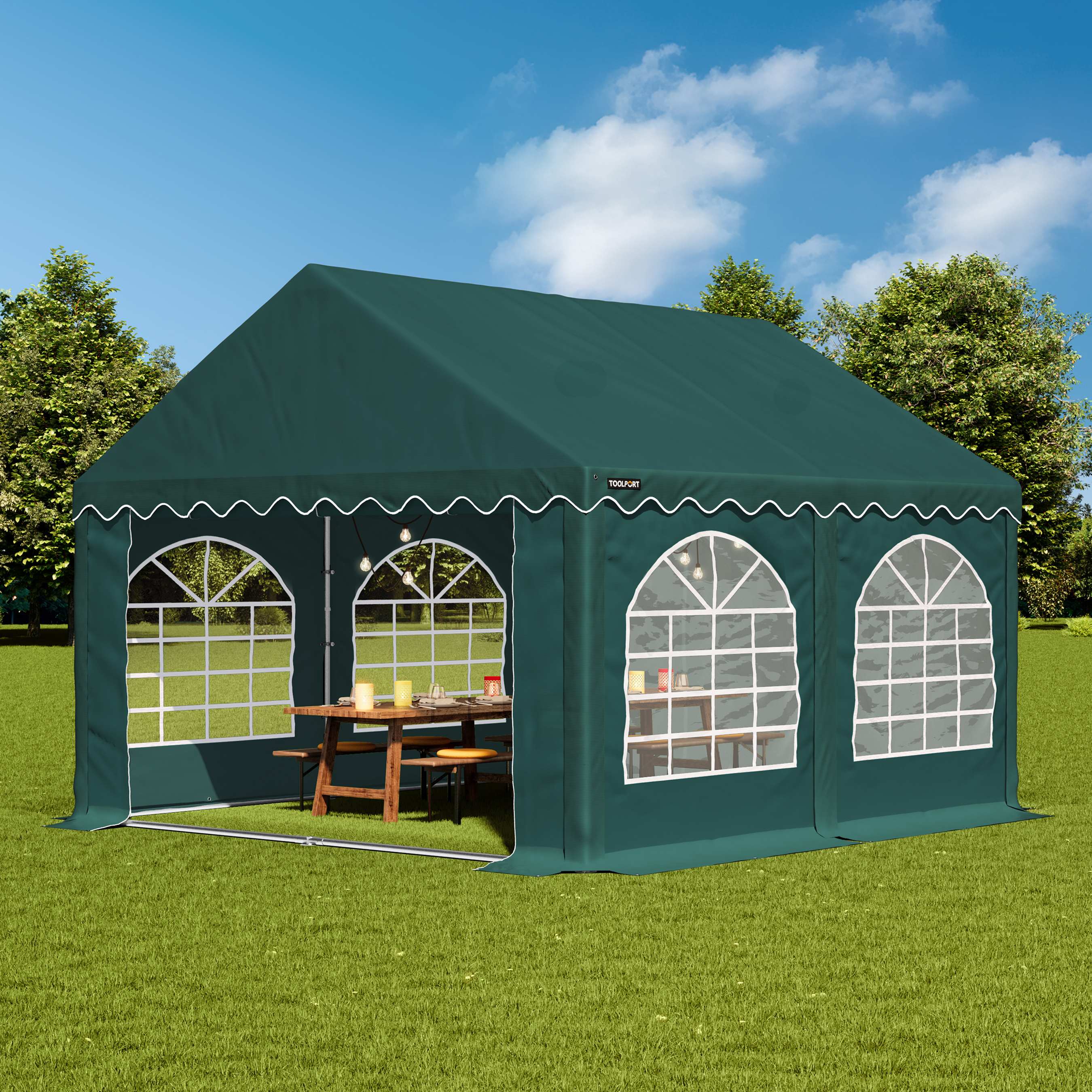 3x4m Marquee dark green PVC 750 PRO party tent, event shelter