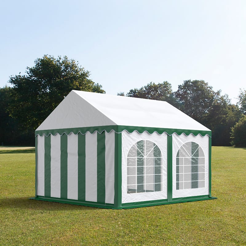 3x4m Tente de réception vert-blanc PVC 750 Barnum, Chapiteau
