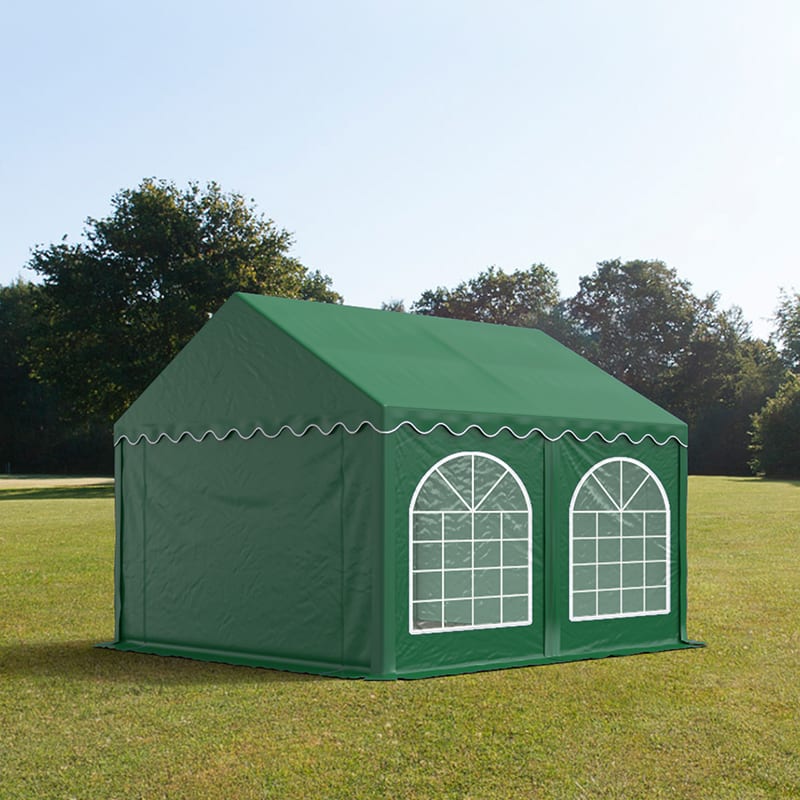 3x3m Tente de réception vert foncé PVC 750 Barnum, Chapiteau