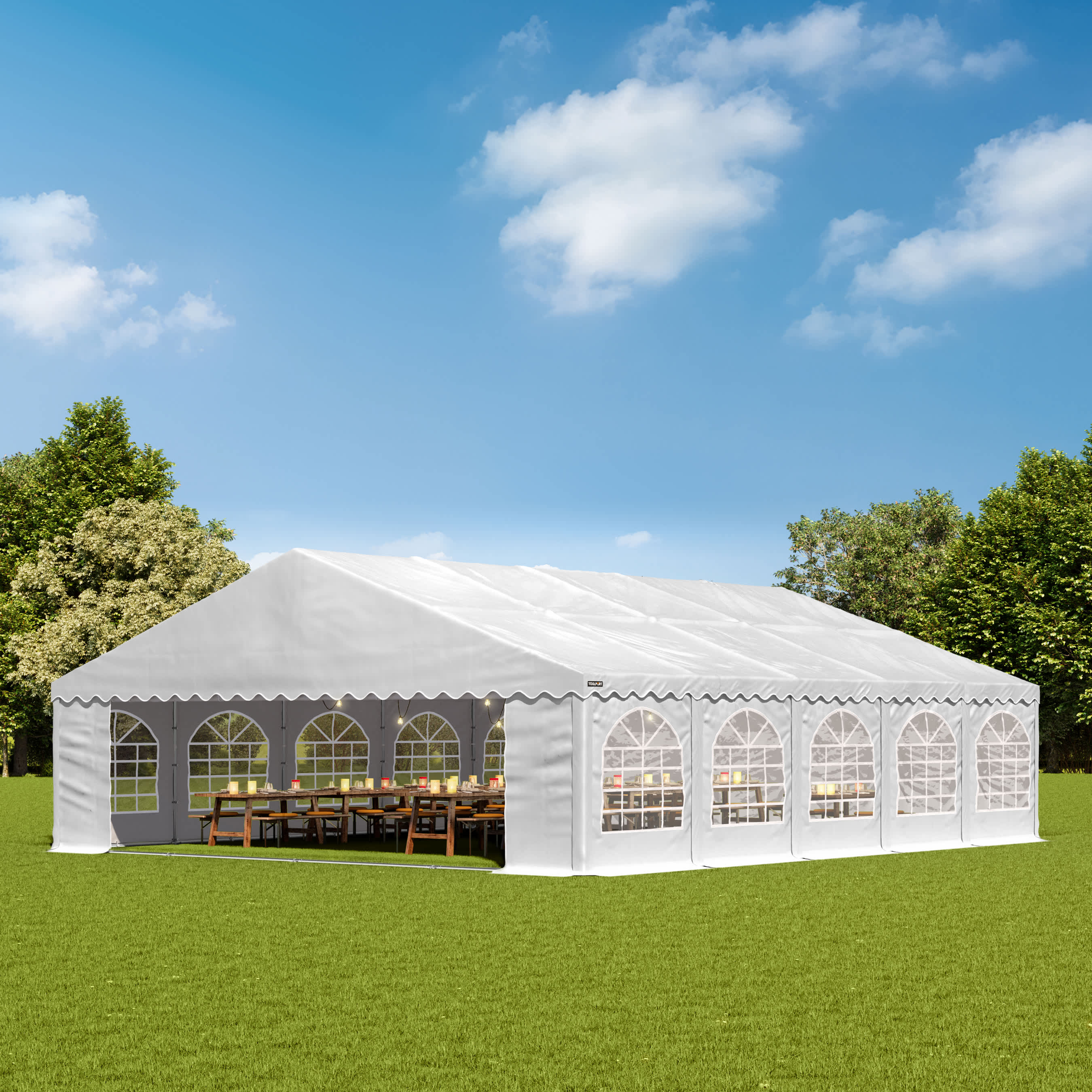 8x10m Marquee white PVC 750 PRO party tent, event shelter