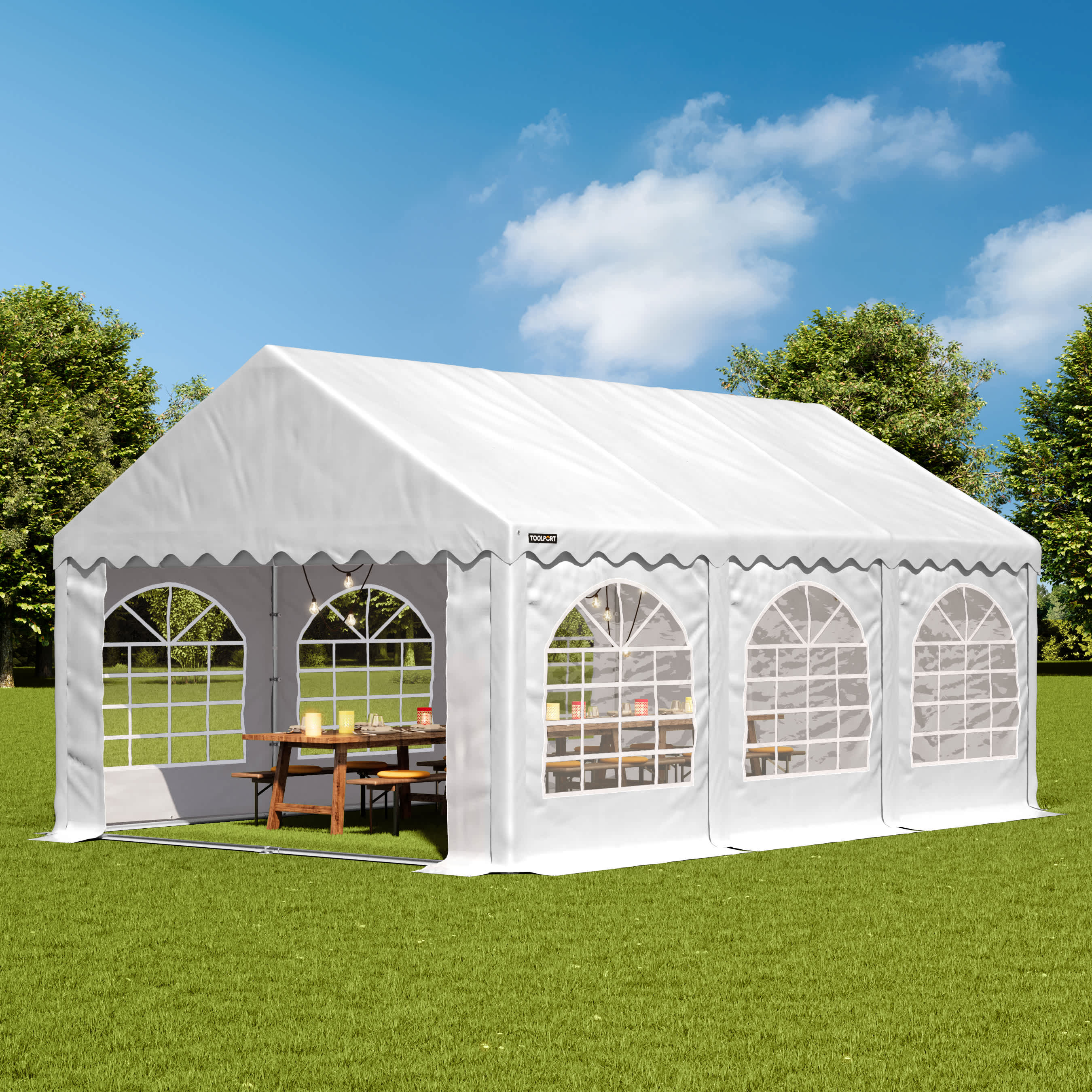 3x6m Marquee white PVC 750 PRO party tent, event shelter