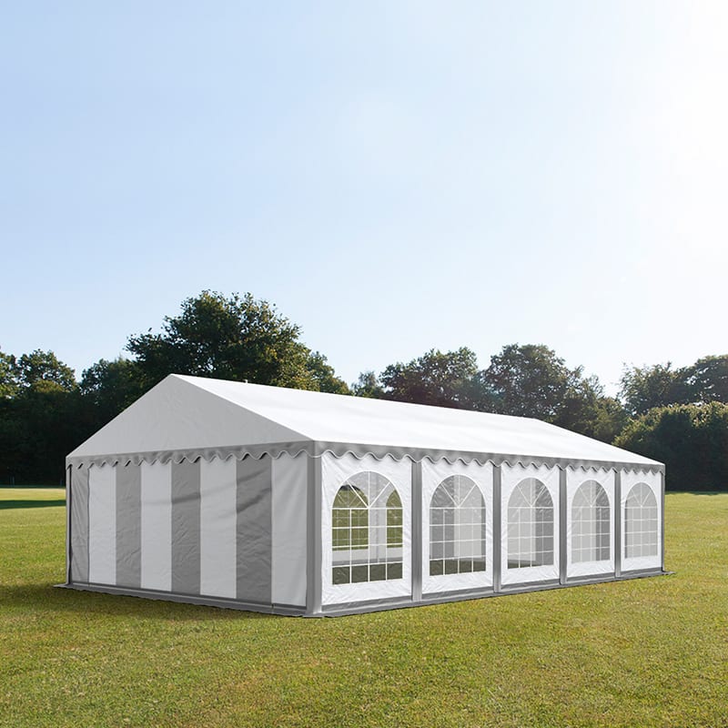 5x10m Tente de réception gris-blanc PVC 750 Barnum, Chapiteau