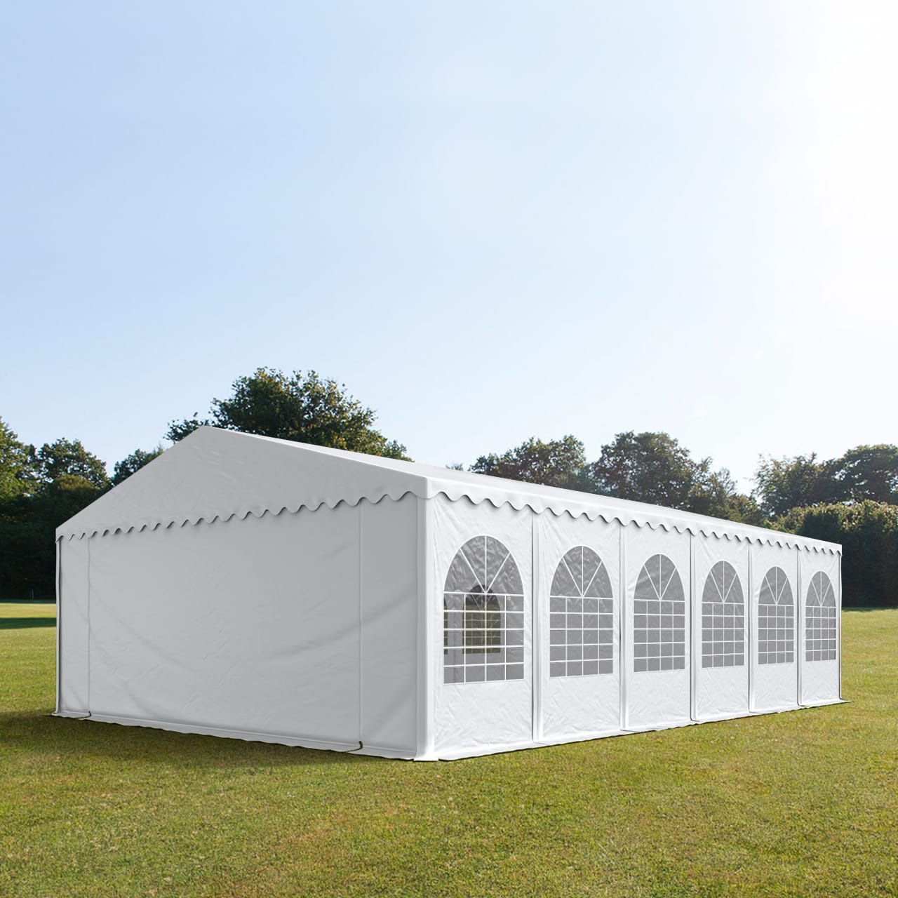7x12m Tente de réception blanc PVC 1400 Barnum, Chapiteau