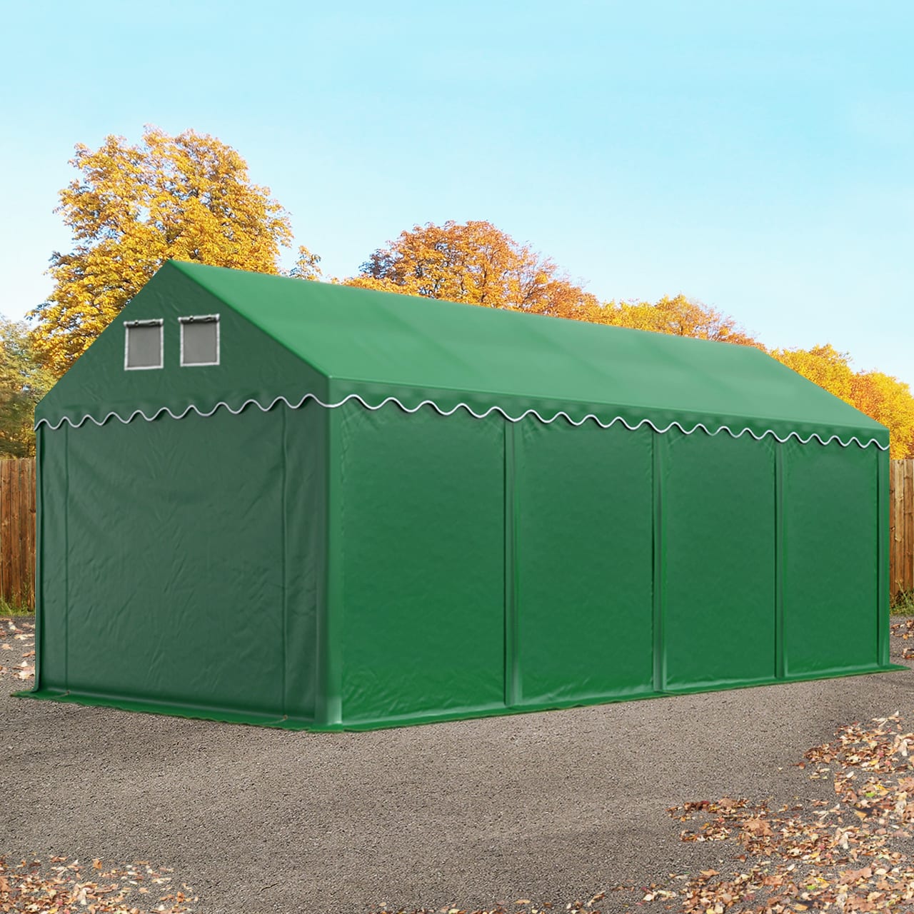 4x8m Tende Capannone verde scuro PVC 800 Tendone Deposito, Tenda Capannone, Tenda Deposito