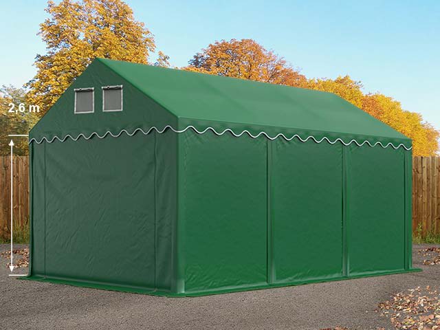4x6m Storage Tent dark green PVC 800 temporary buildings