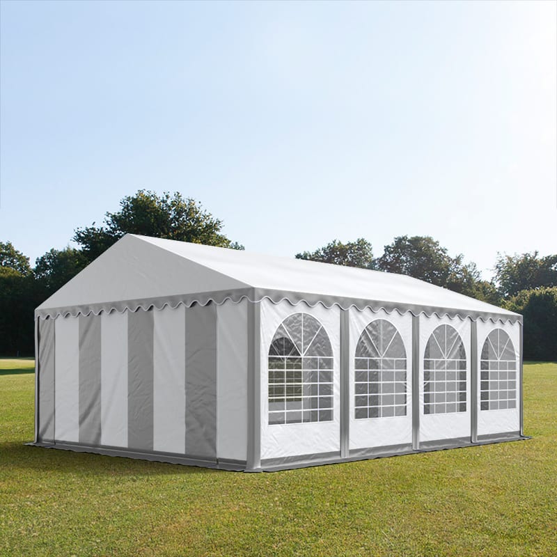 6x8m Marquee grey-white PVC 1400 PRO party tent, event shelter