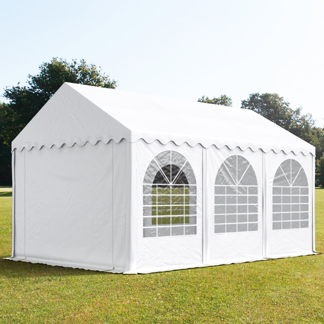 4x6m Tente de réception blanc PVC 800 Barnum, Chapiteau