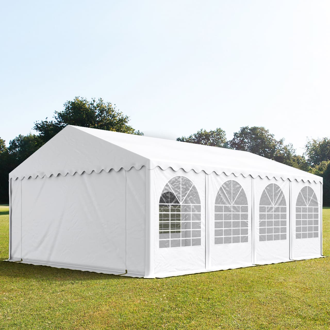 5x8m Partyzelt weiß PVC 800 Gartenzelt, Festzelt