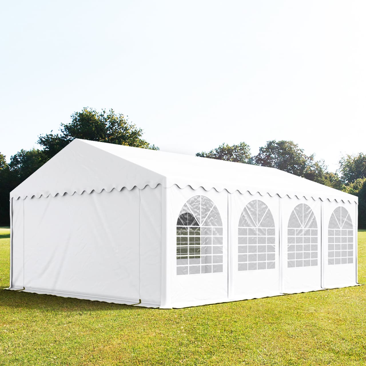 6x8m Tente de réception blanc PVC 800 Barnum, Chapiteau