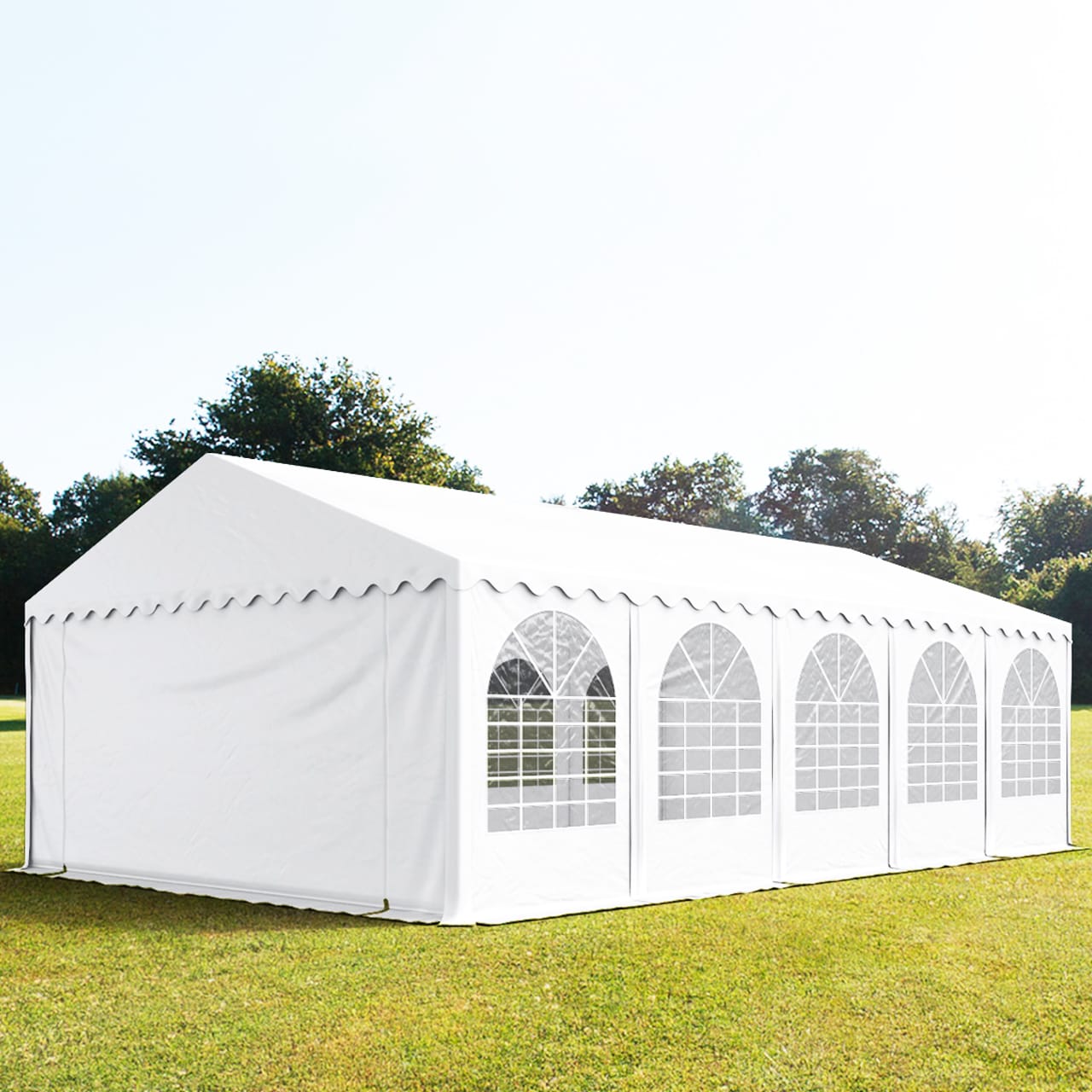 6x10m Tente de réception blanc PVC 800 Barnum, Chapiteau