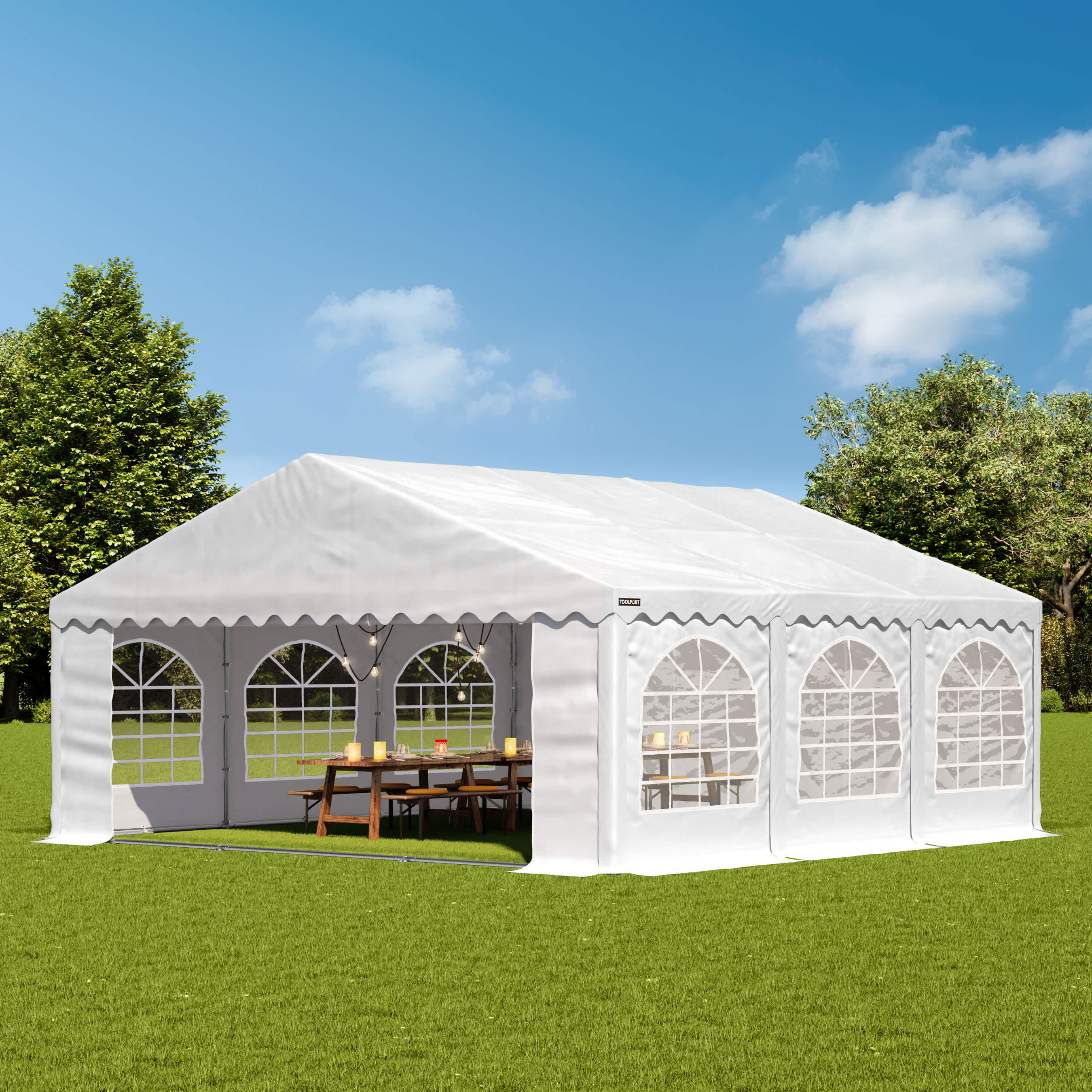 5x6m Marquee white PVC 800 PRO party tent, event shelter