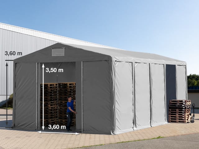 8x10m Tente de stockage gris PVC 850