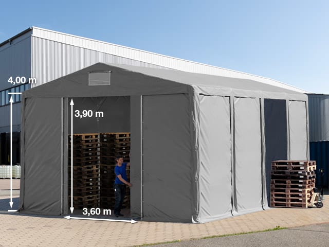 8x8m Tende Capannone grigio PVC 850 Tendone Deposito, Tenda Capannone, Tenda Deposito
