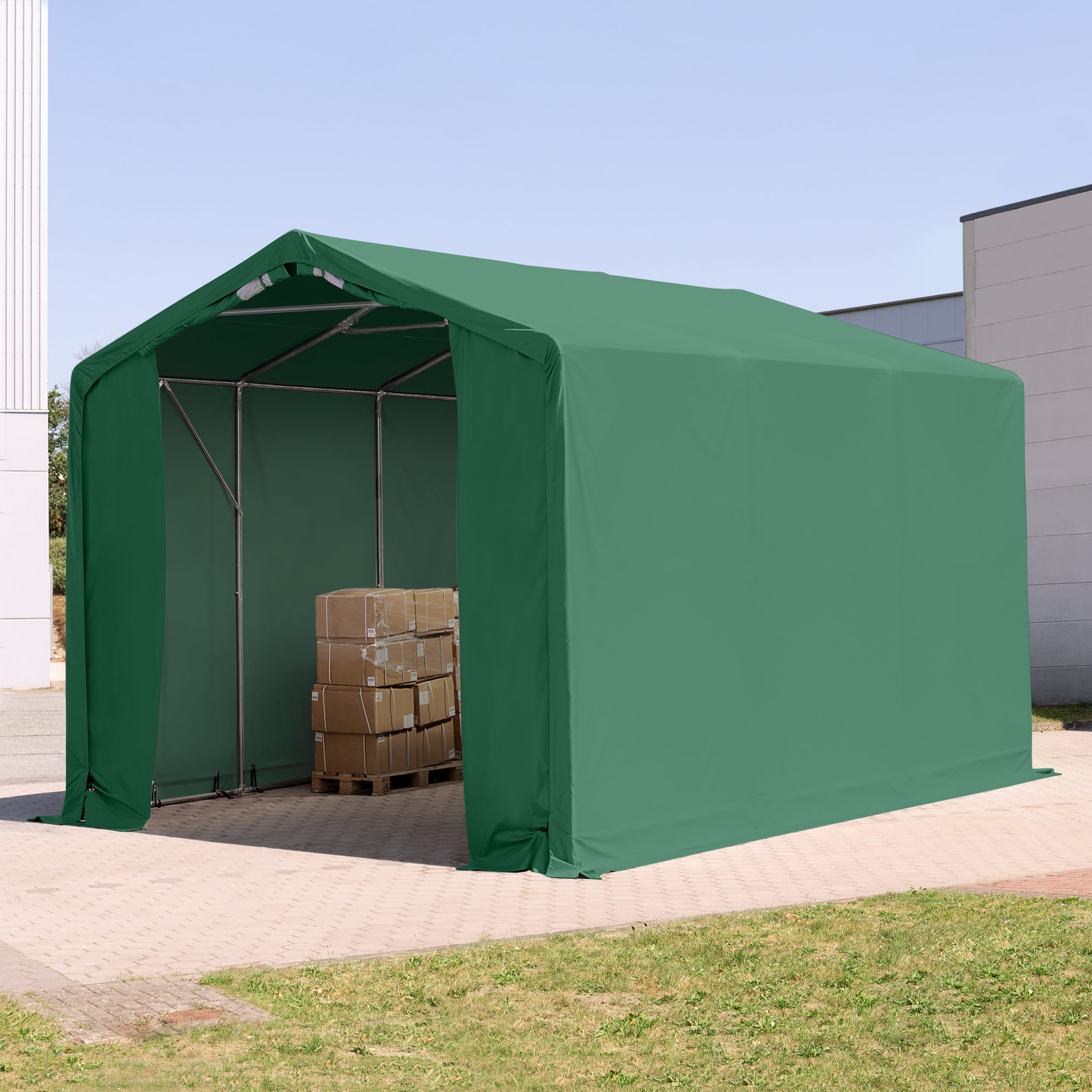 3x6m Hangar PVC vert foncé PVC 850 Hall de stockage