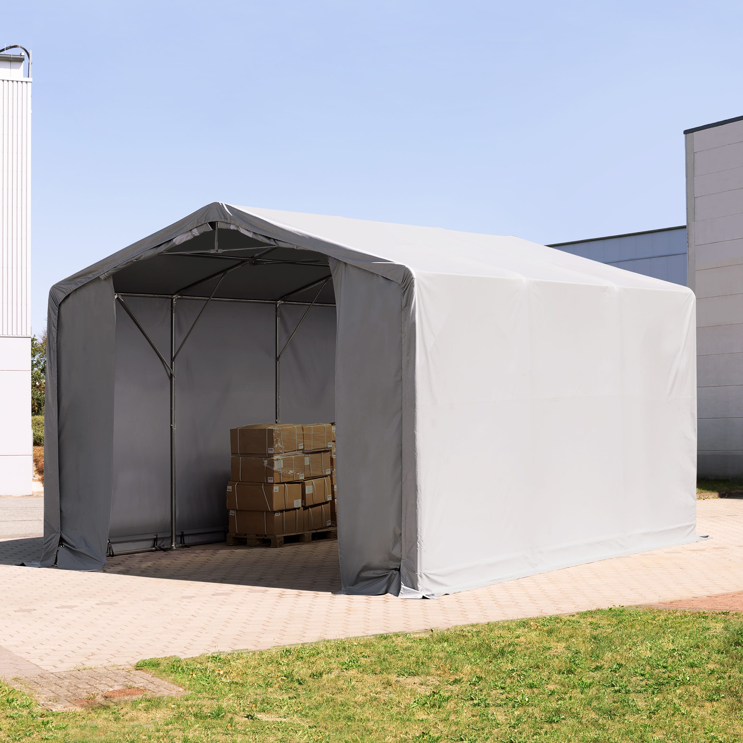 6x6m Industrial Tent grey PVC 850 Outlander storage shelter