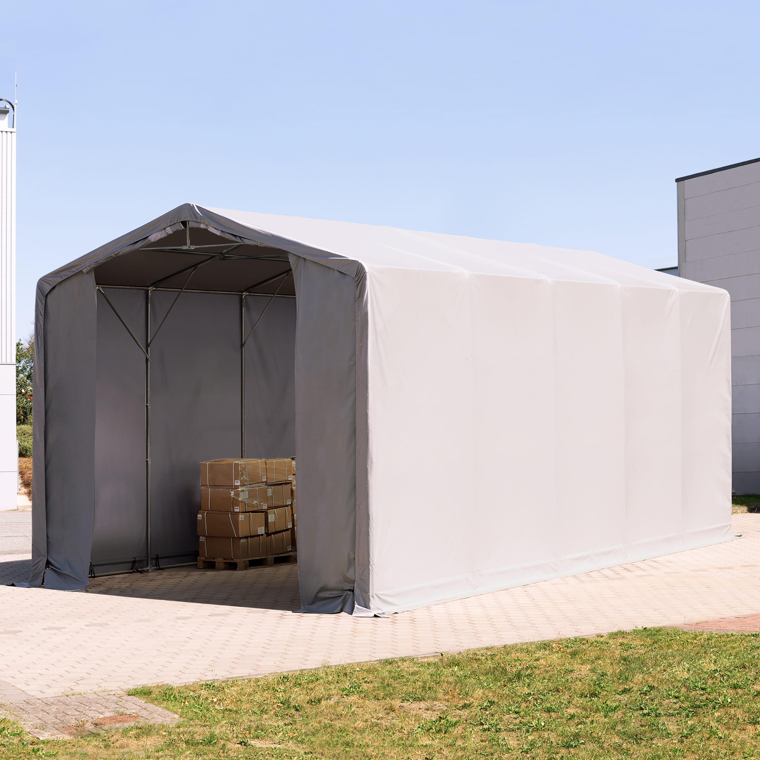 5x10m Industrial Tent grey PVC 2300 Outlander storage shelter