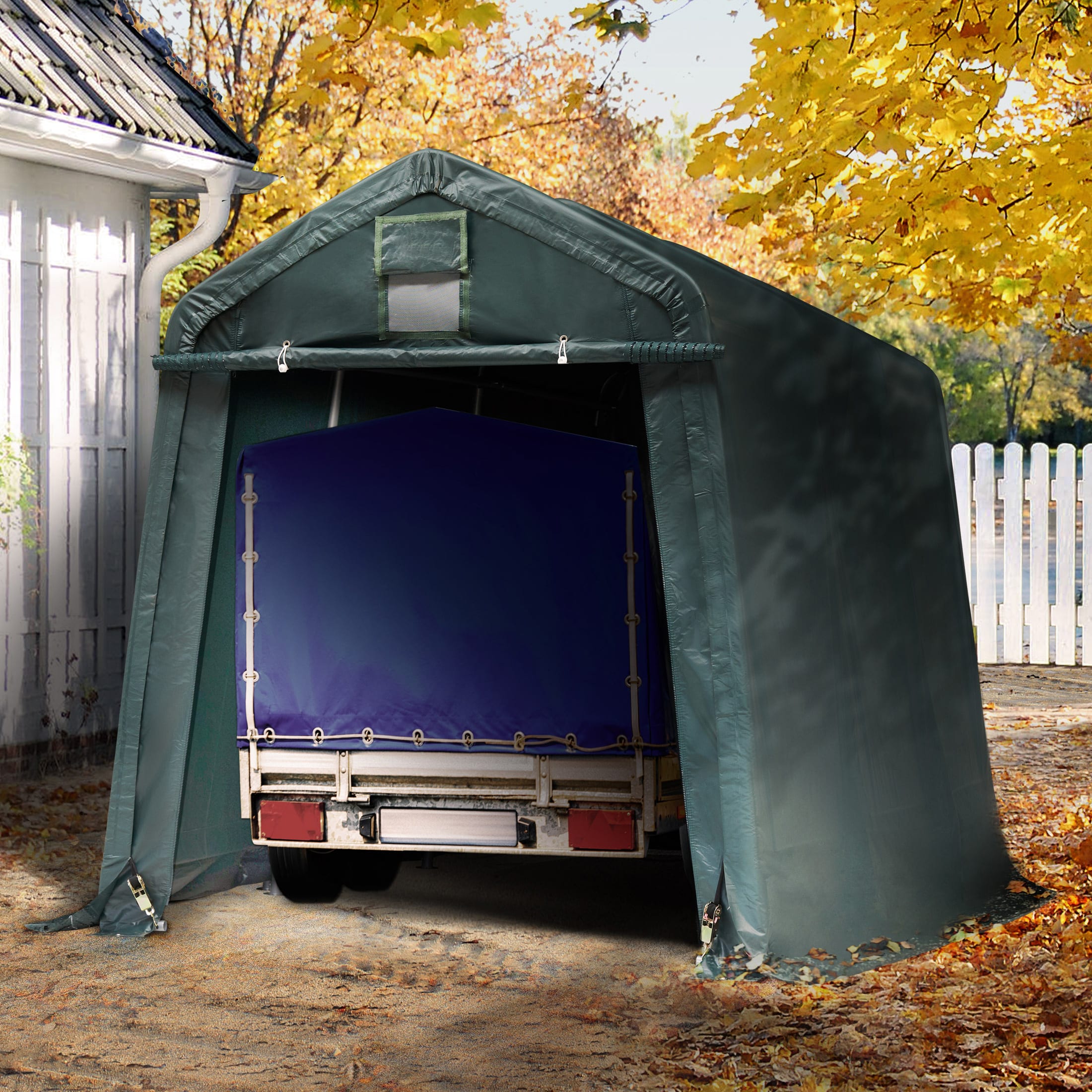2.4x3.6m Portable Garage dark green PVC 500