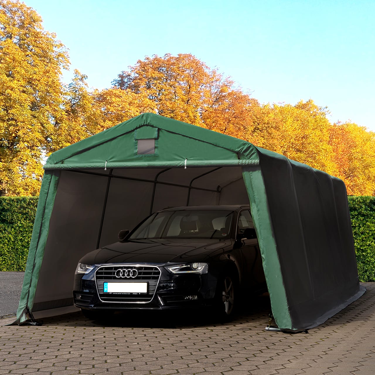 3.3x6.2m Portable Garage dark green PVC 500