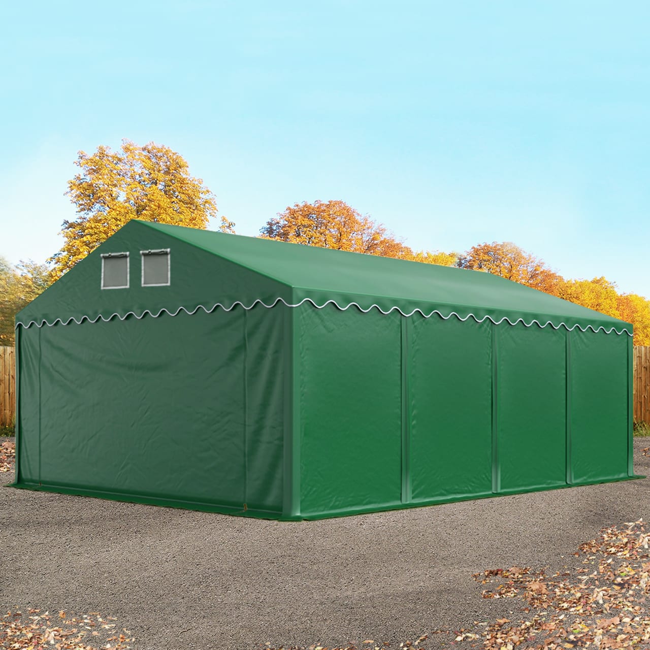 5x8m Tente de stockage vert foncé PVC 800