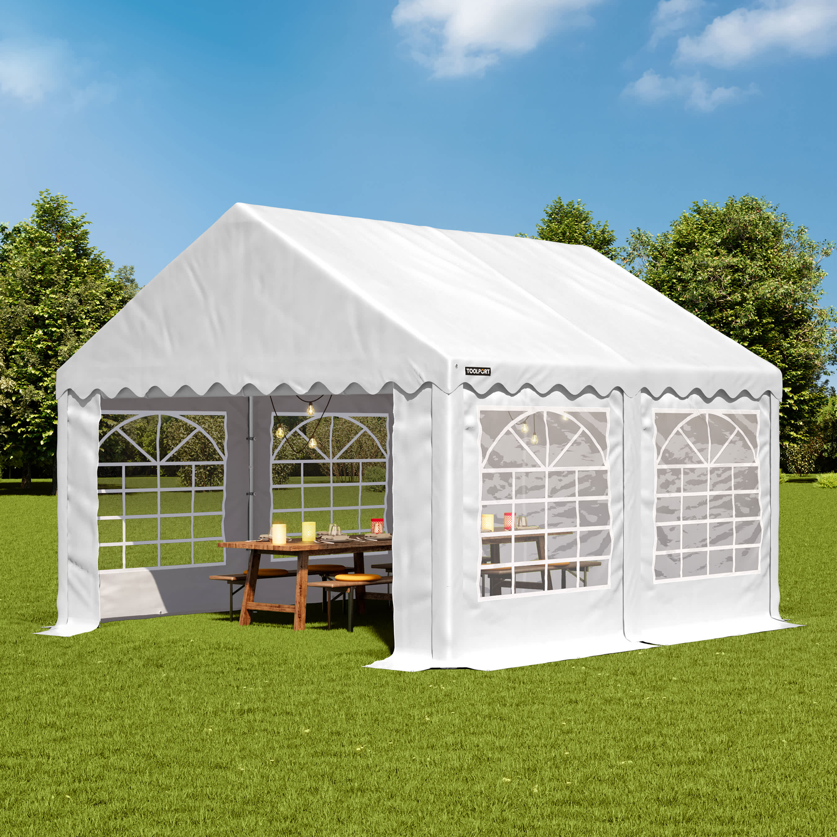 4x5m Marquee white PVC 700 PRO party tent, event shelter