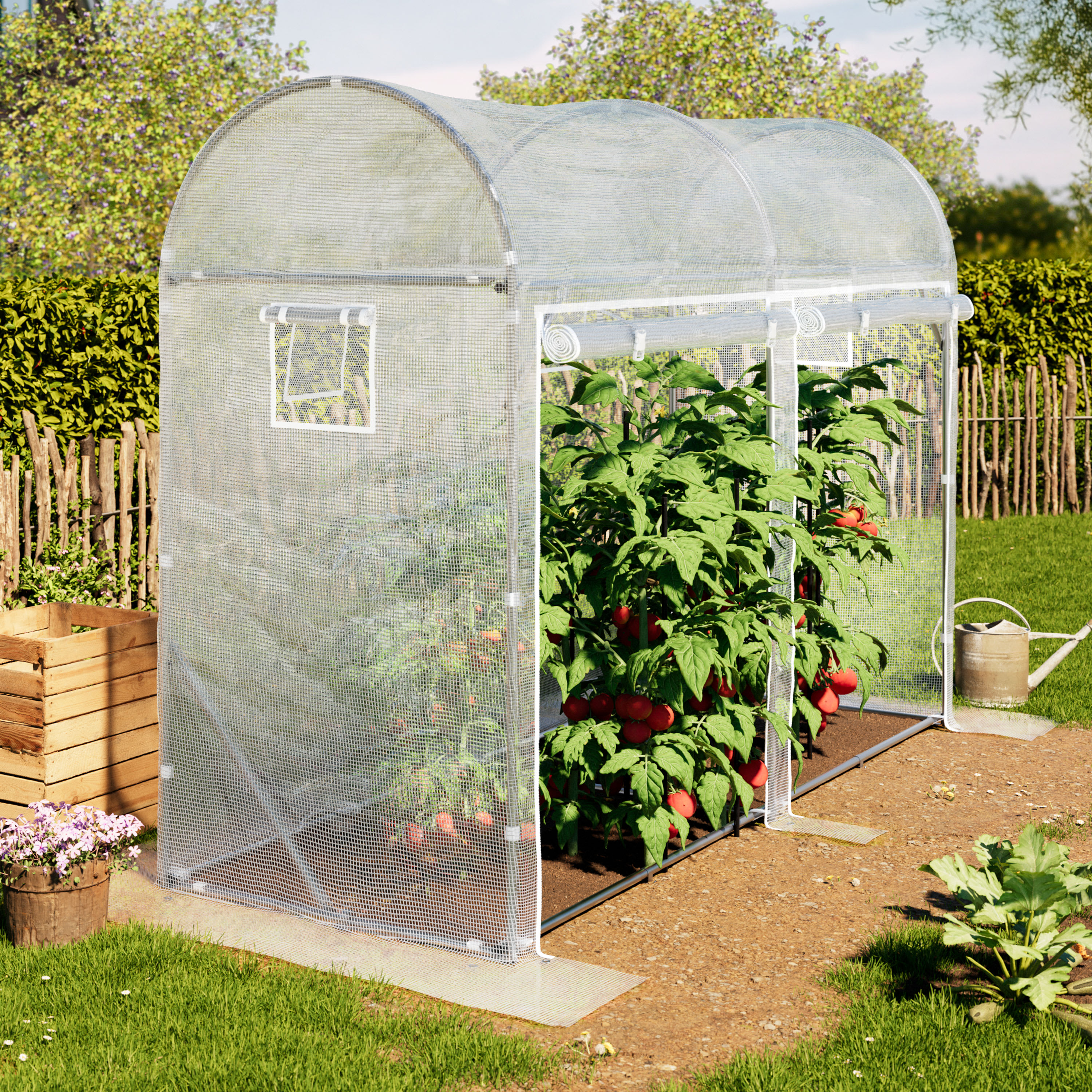 1x3m Tomatväxthus i folie vit PE 500