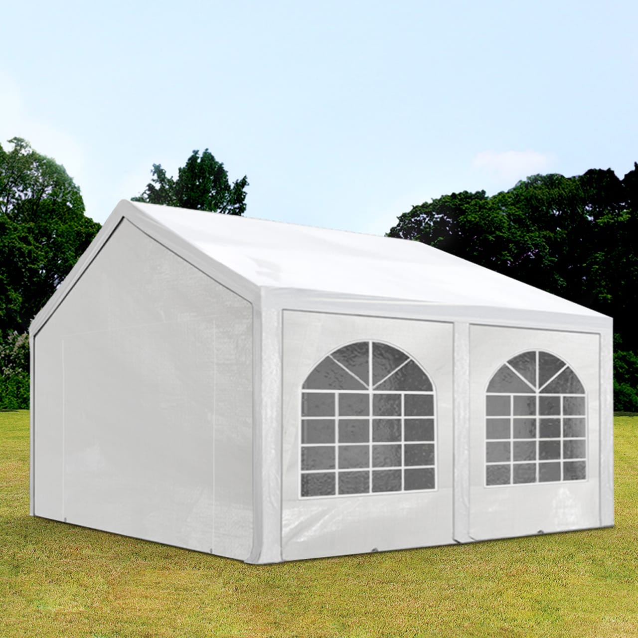 4x5m Tente de réception blanc PE 450 Barnum, Chapiteau