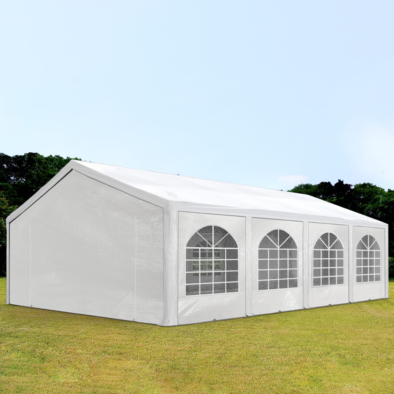 5x8m Tendone per feste bianco PE 450 Gazebo per Feste, Tenda per Feste