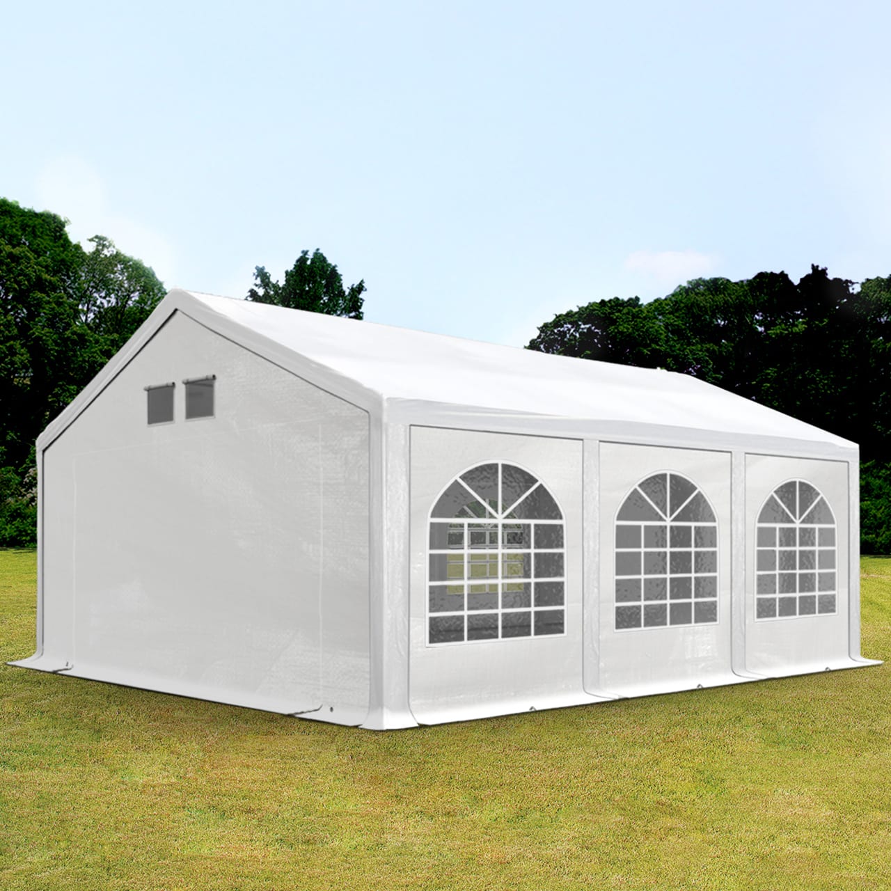 4x6m Tendone per feste bianco PE 550 Gazebo per Feste, Tenda per Feste