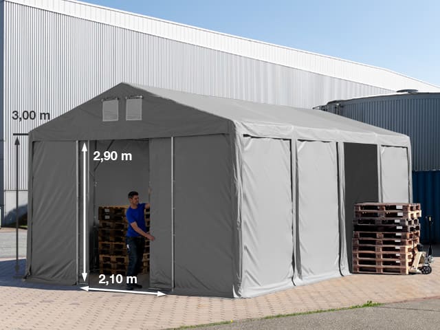 5x8m Namiot Magazynowy szary PVC 850 Namiot Przemysłowy