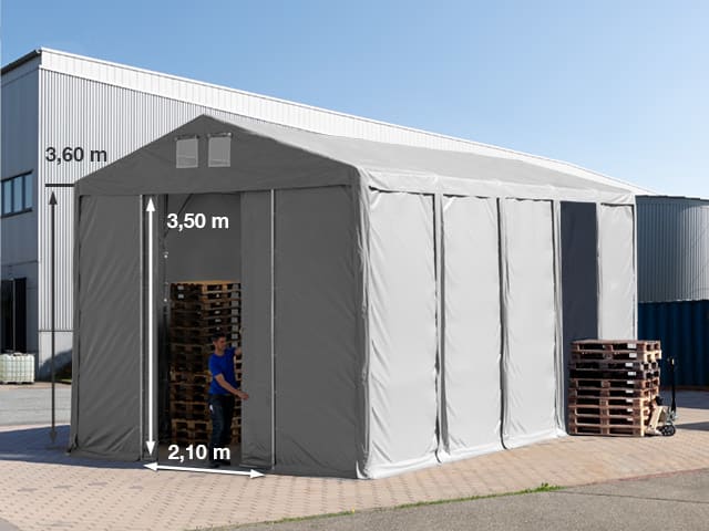 5x10m Tente de stockage gris PVC 850