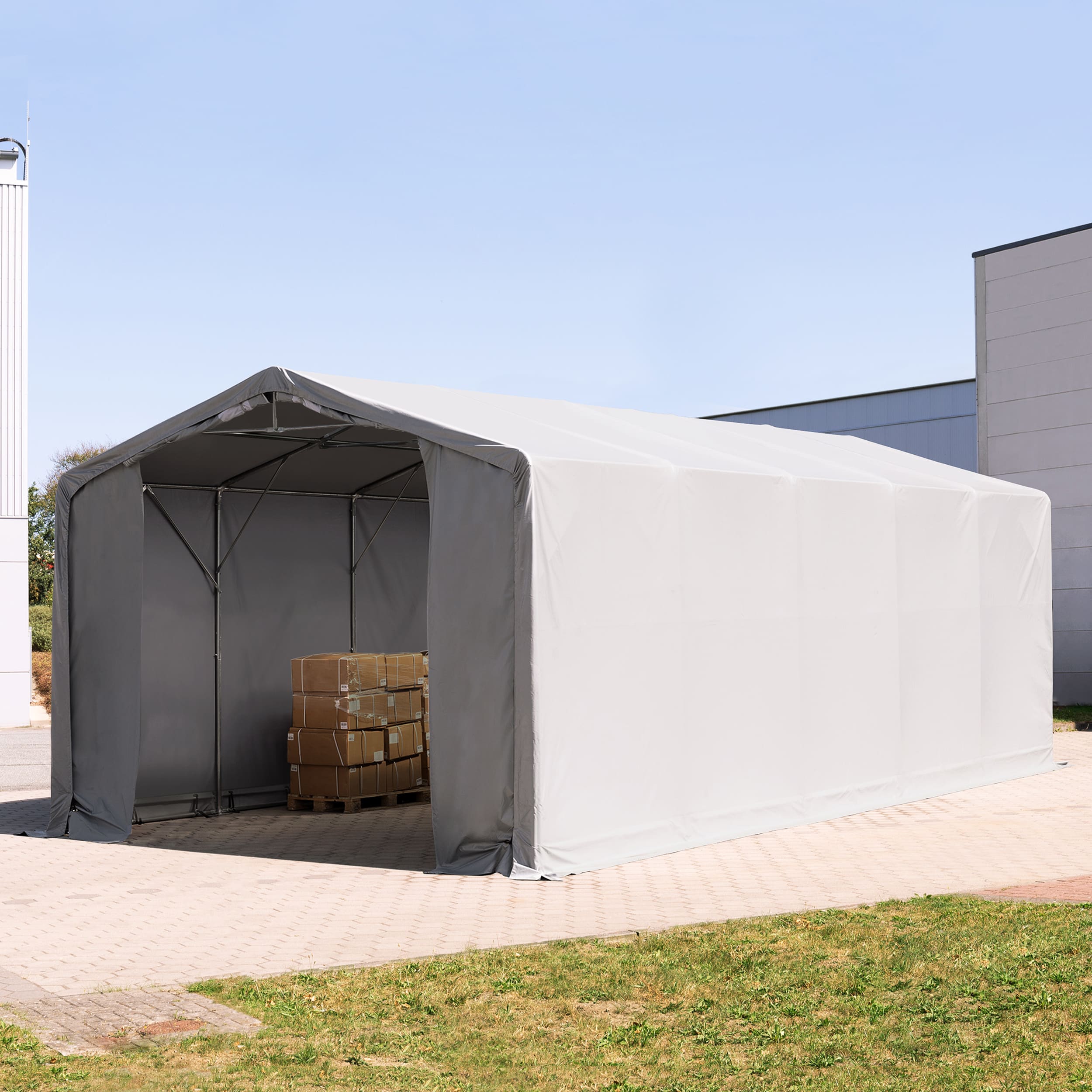 5x10m Industrial Tent grey PVC 2300 Outlander storage shelter