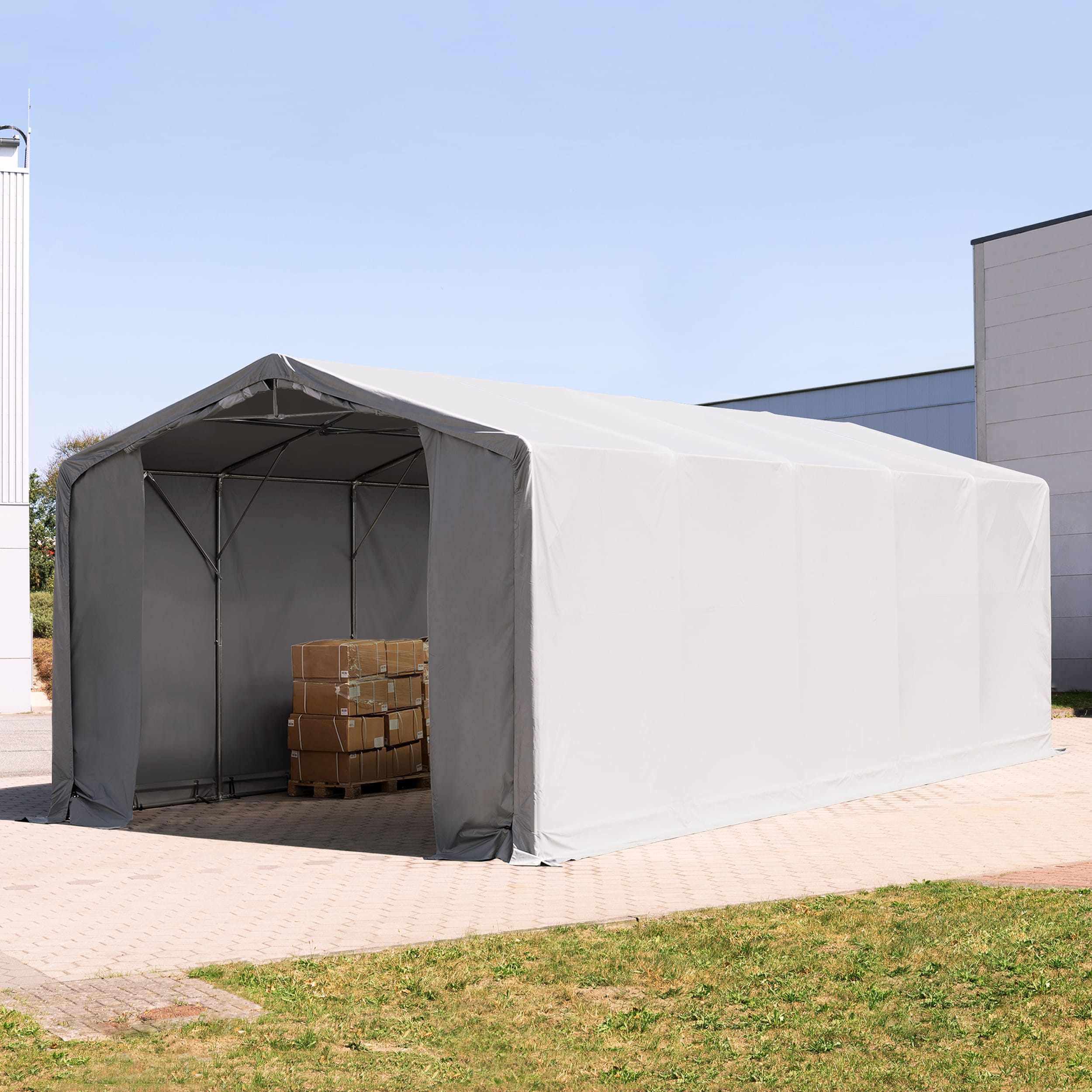 6x10m Hangar PVC gris PVC 2300 Hall de stockage