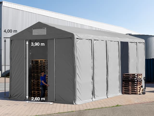 6x12m Lagertält grå PVC 850 Förvaringstält, Arbetstält