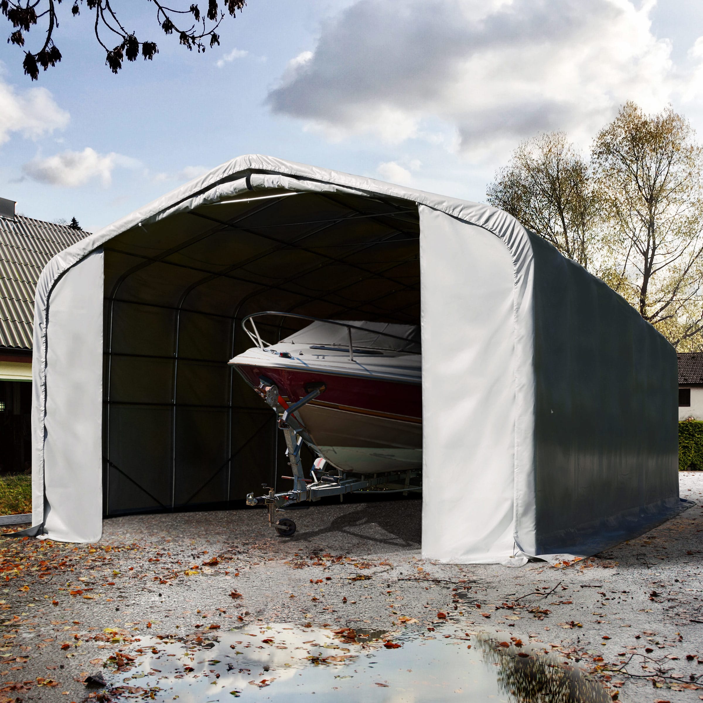 6x36m Tende Garage grigio PVC 2300 Box Auto