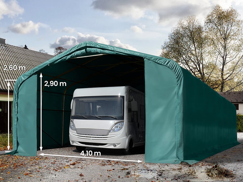 6x24m Tende Garage verde scuro PVC 850 Box Auto