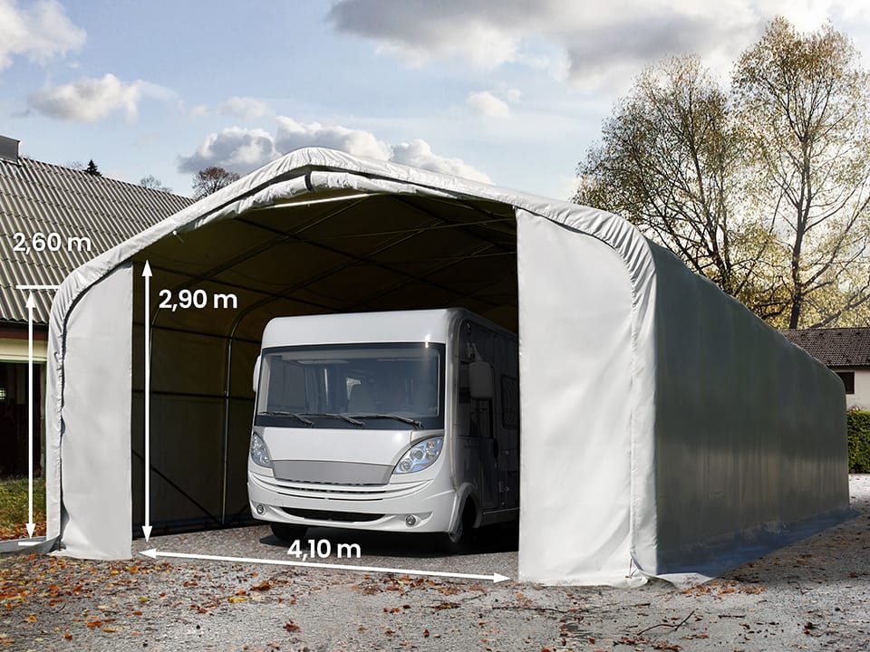 6x24m Tende Garage grigio PVC 2300 Box Auto
