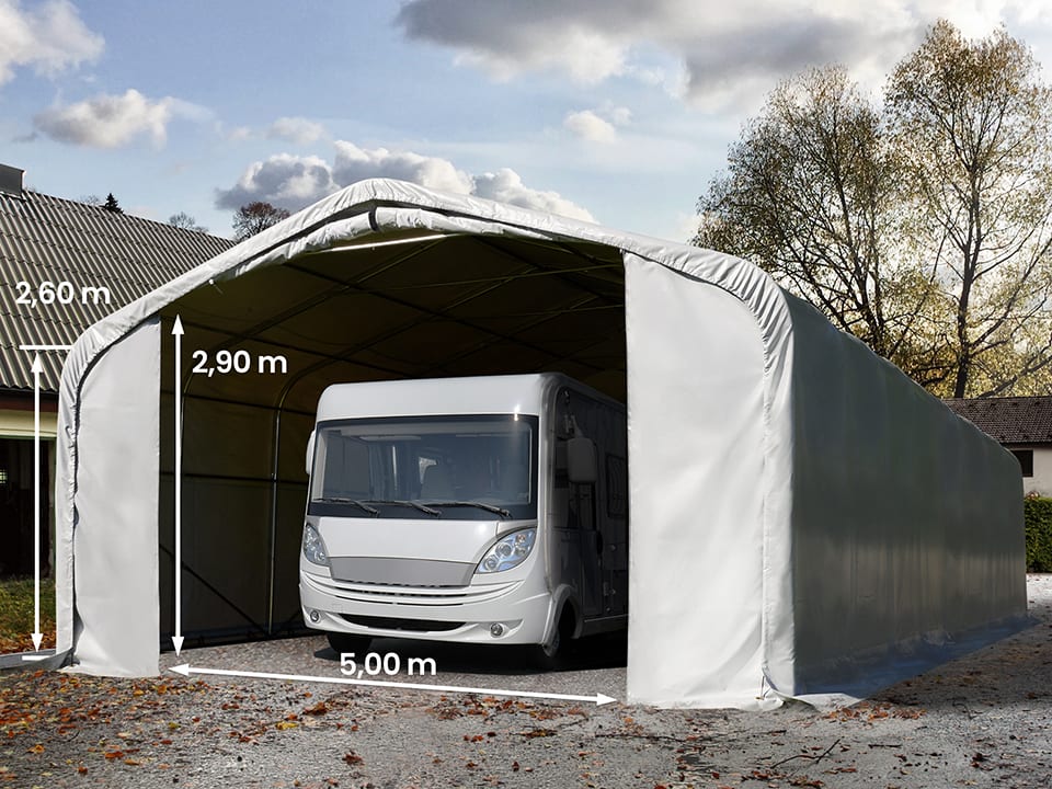 7x21m Portable Garage grey PVC 850
