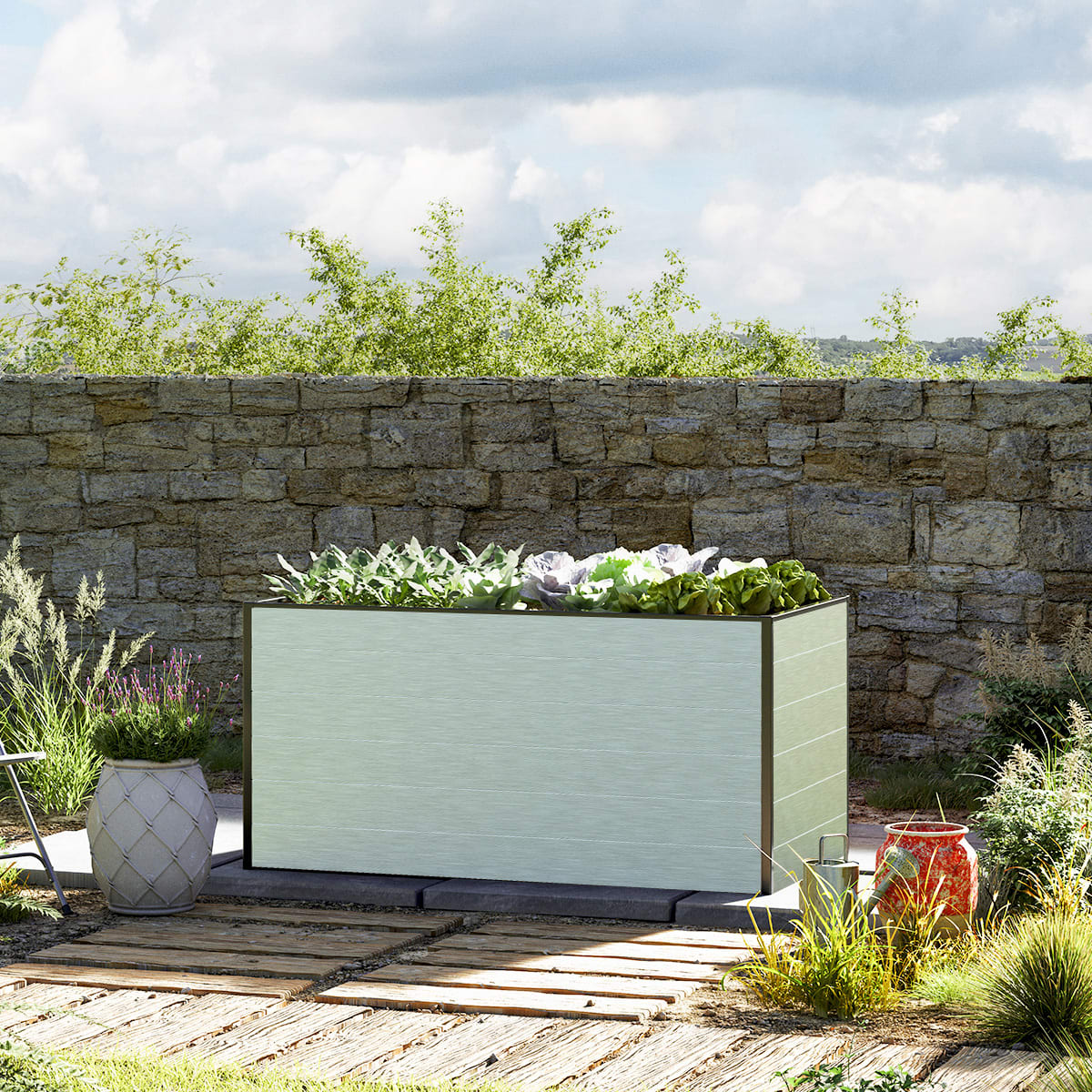 0.77x1.5x0.77 m Raised garden bed aluminium raised flower beds
