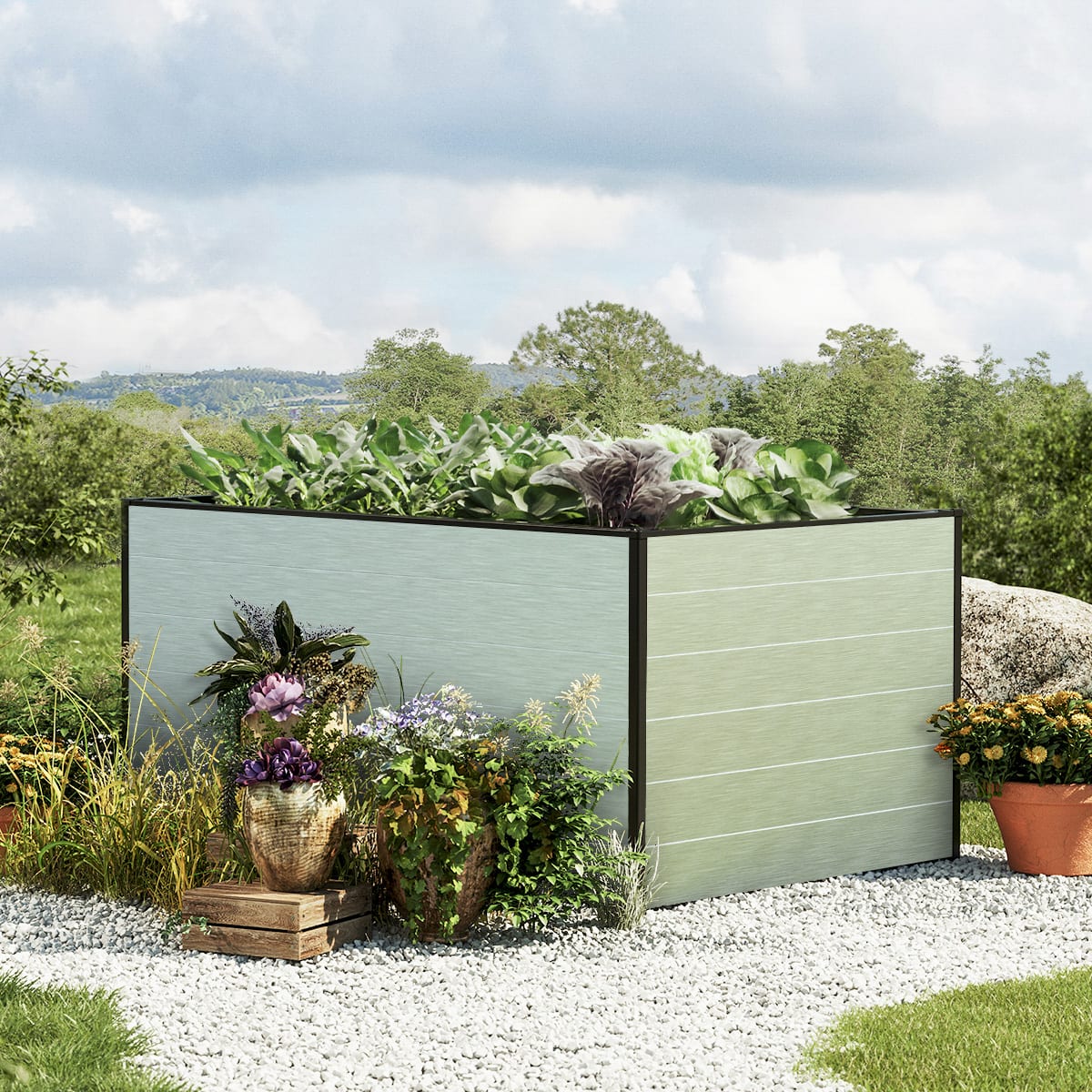 0,99x1,5x0,77 m Hochbeet Aluminium Frühbeet